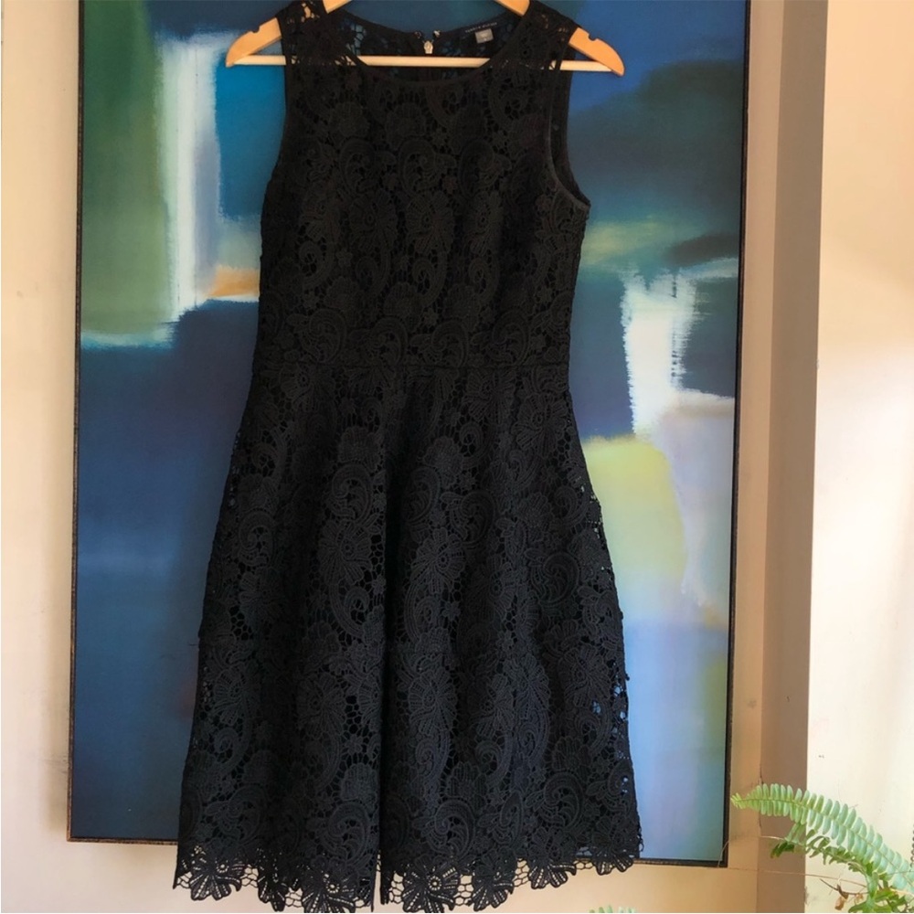 Tommy Hilfiger black lace crochet dress